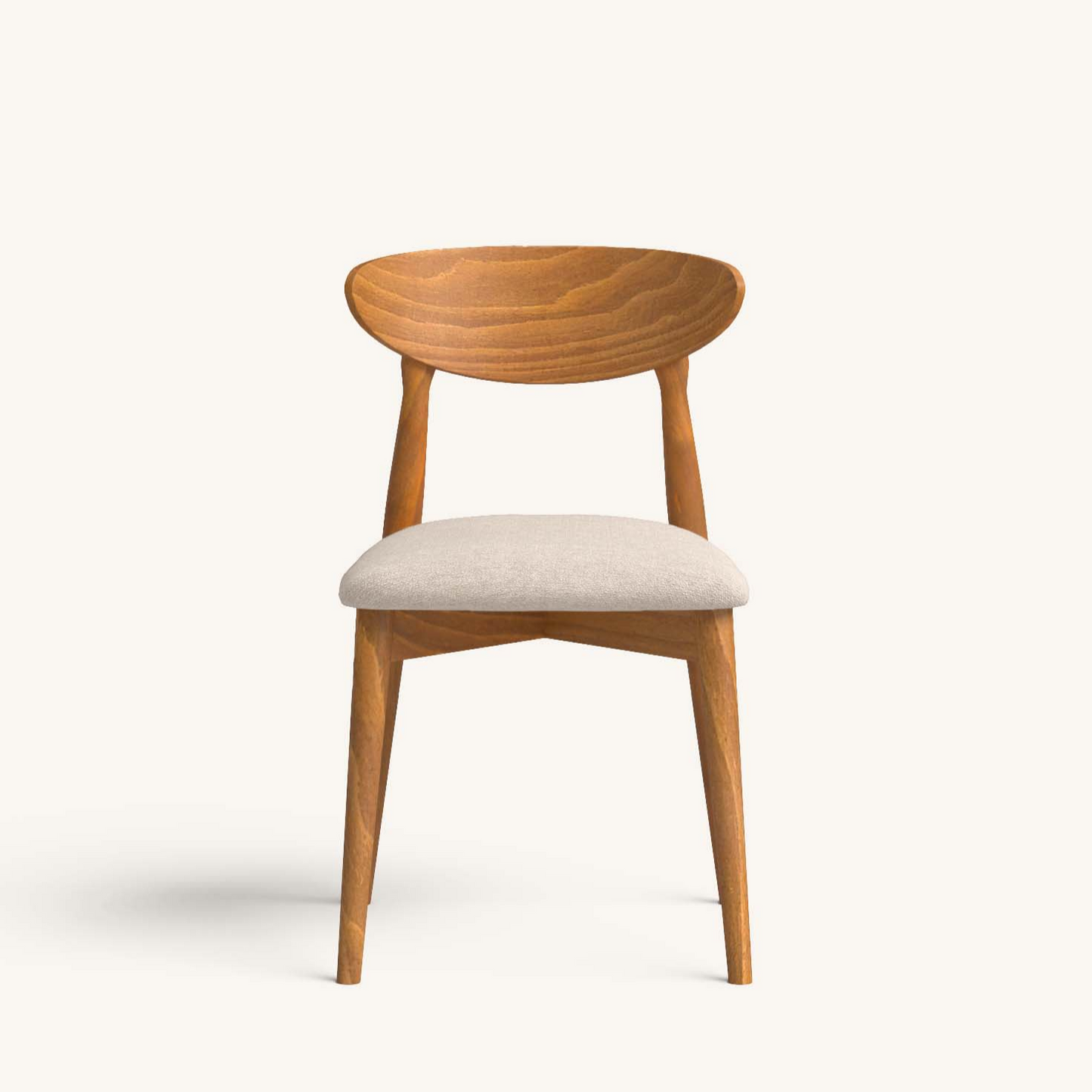 Lot de 2 Chaises en Bois et Tissu Recyclé Japandi couleur beige – Mailis