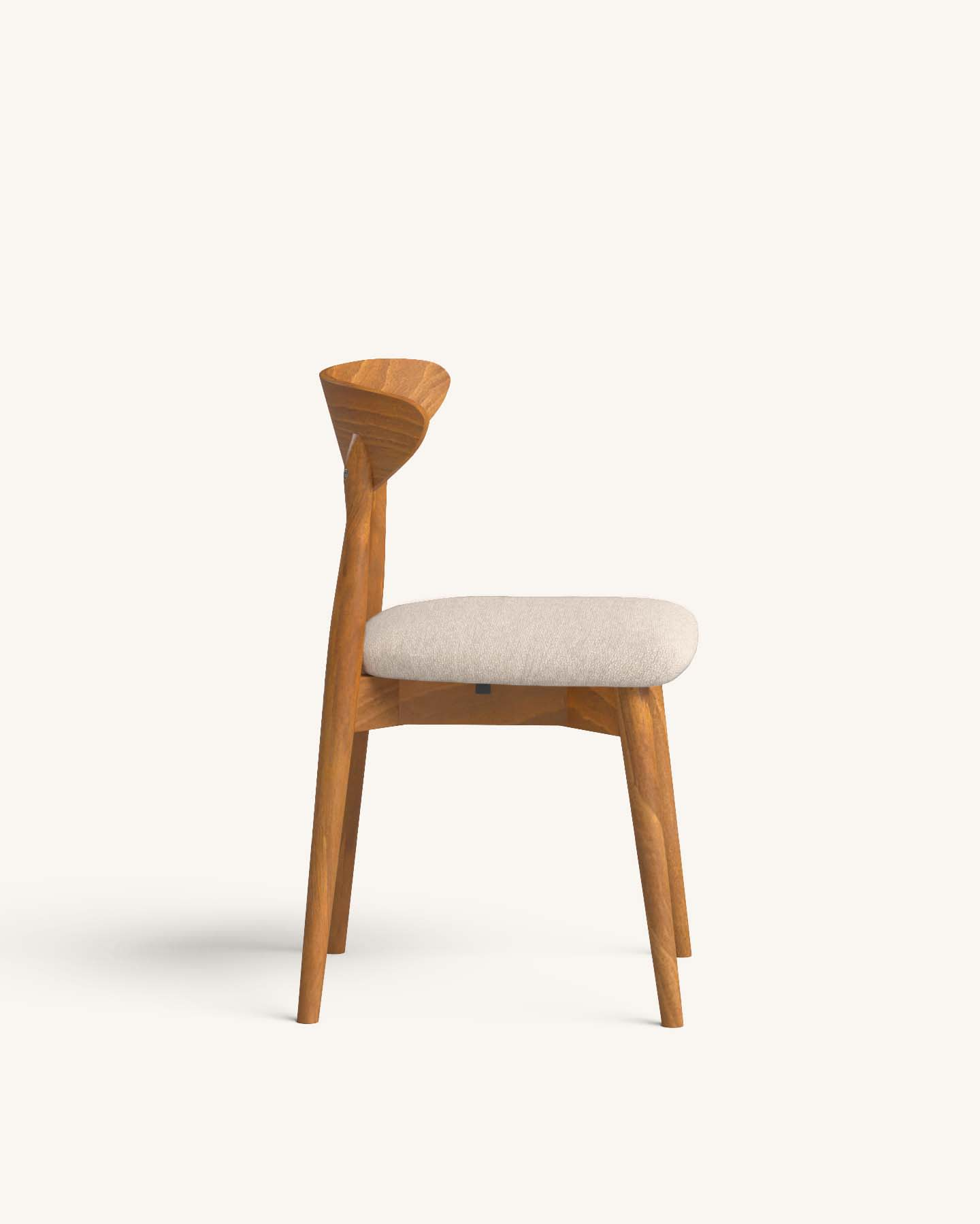 Lot de 2 Chaises en Bois et Tissu Recyclé Japandi couleur beige – Mailis