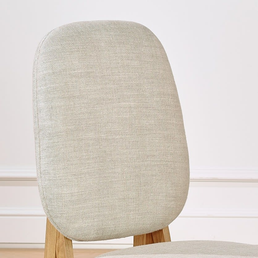 Lot de 2 Chaises Japandi en chêne massif et lin beige – Lucette