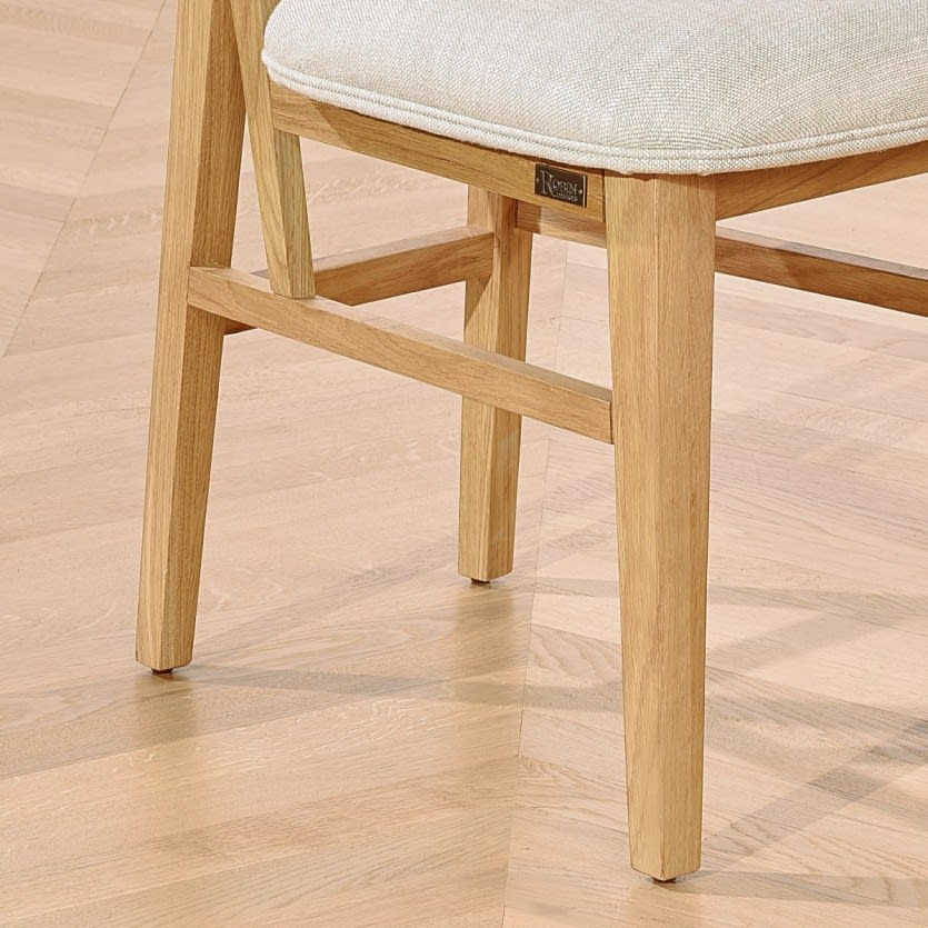 Lot de 2 Chaises Japandi en chêne massif et lin beige – Lucette