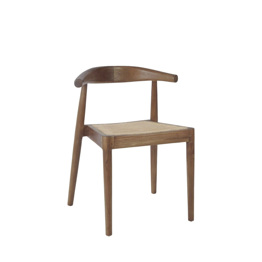 Lot de 2 chaises en teck et cannage Japandi - Bunga