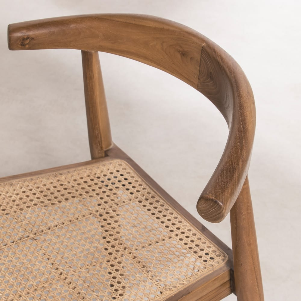 Lot de 2 chaises en teck et cannage Japandi - Bunga