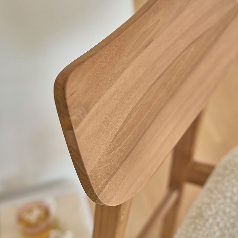 Chaise en teck massif Japandi assise bouclette – Adele