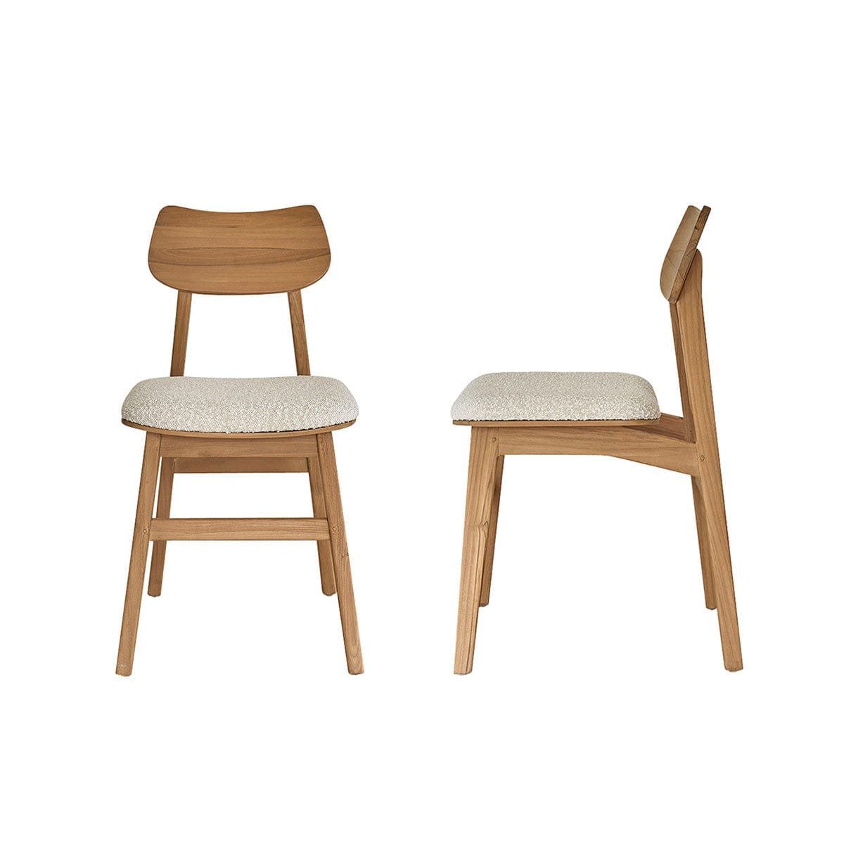 Chaise en teck massif Japandi assise bouclette – Adele