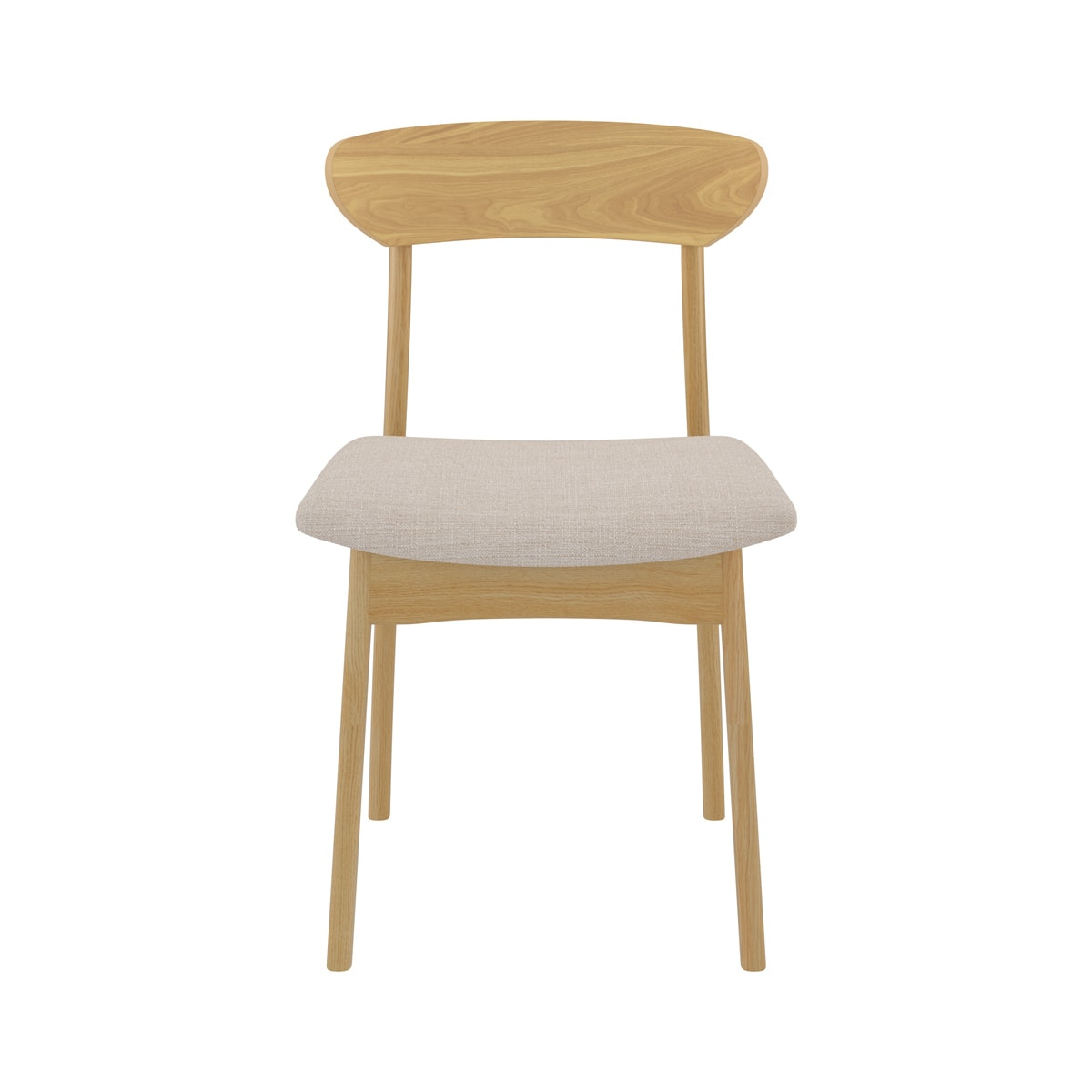 Chaises Japandi en tissu beige et bois clair – Lana