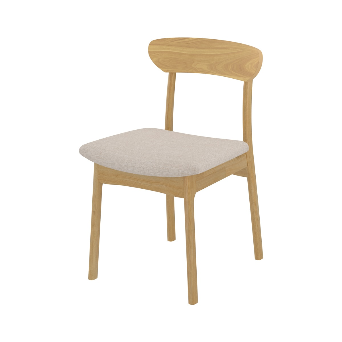Chaises Japandi en tissu beige et bois clair – Lana