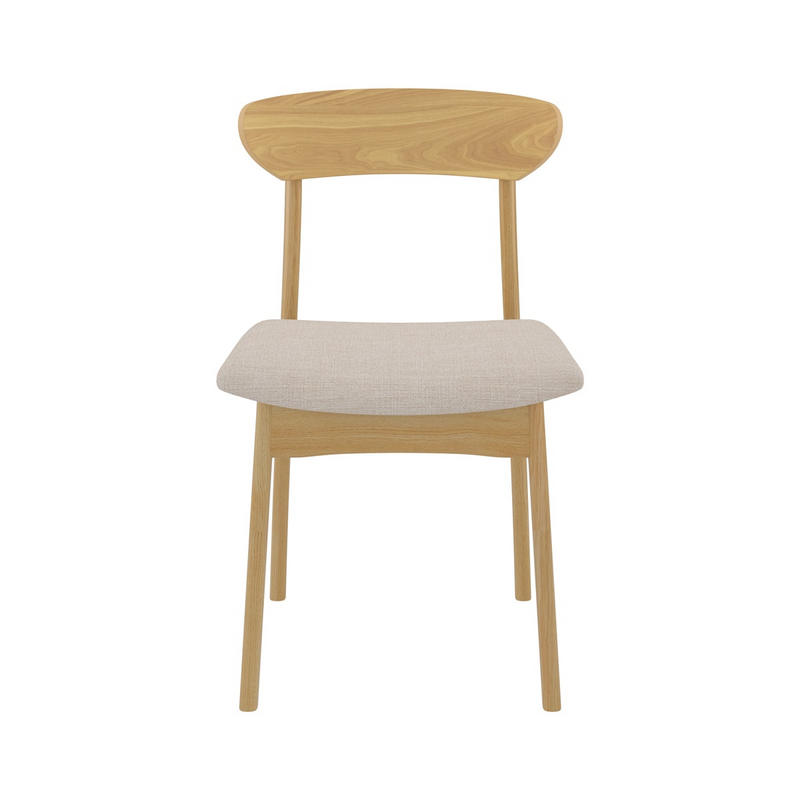 Chaises Japandi en tissu beige et bois clair – Lana
