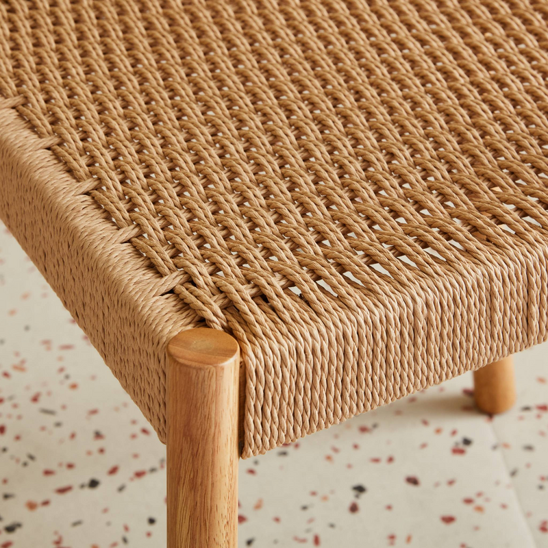 Lot de 2 chaises Japandi naturelles en bois et cordage – Ella