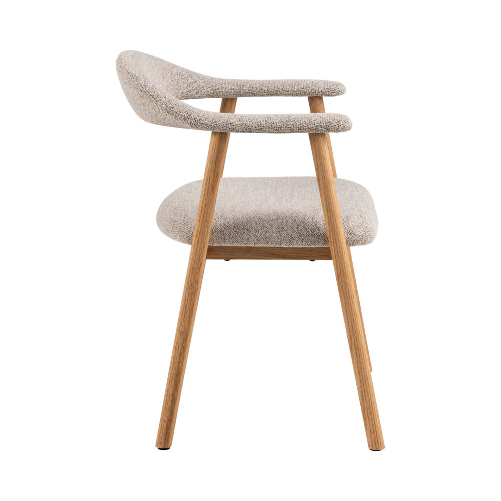 Lot de 2 fauteuils de table Japandi en tissu et bois naturel chiné – Anabate
