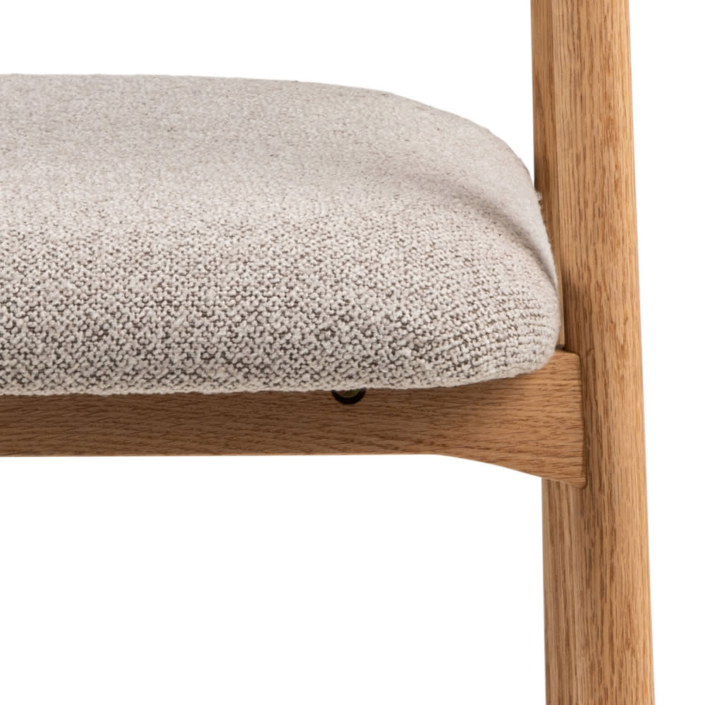 Lot de 2 fauteuils de table Japandi en tissu et bois naturel chiné – Anabate