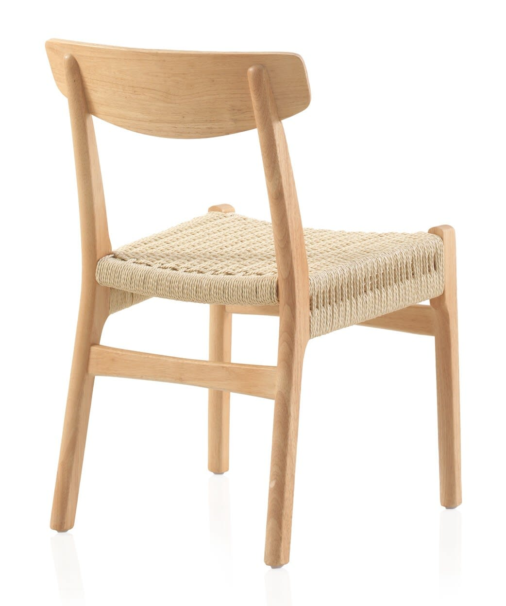 Lot de 4 chaises Japandi en hévéa avec assise tressée – Nom du Produit