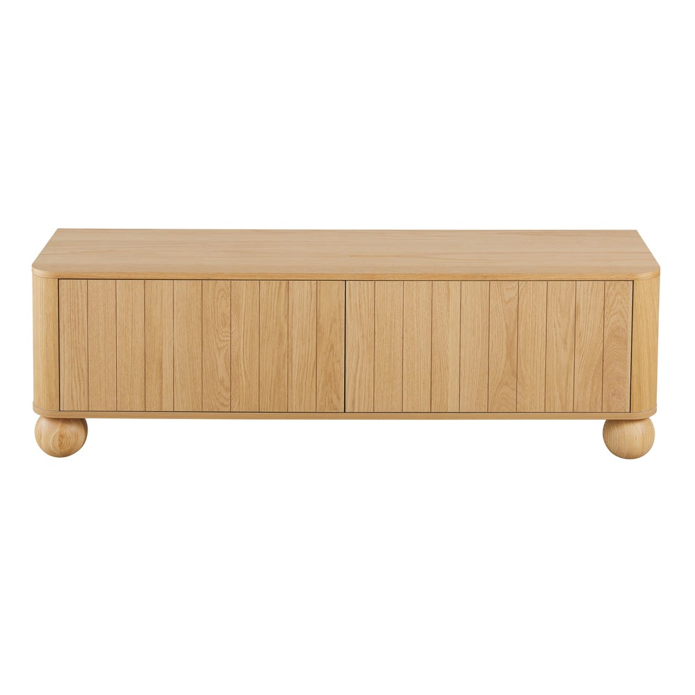 Meuble TV Japandi 2 portes lignes gravées – NUMBAT