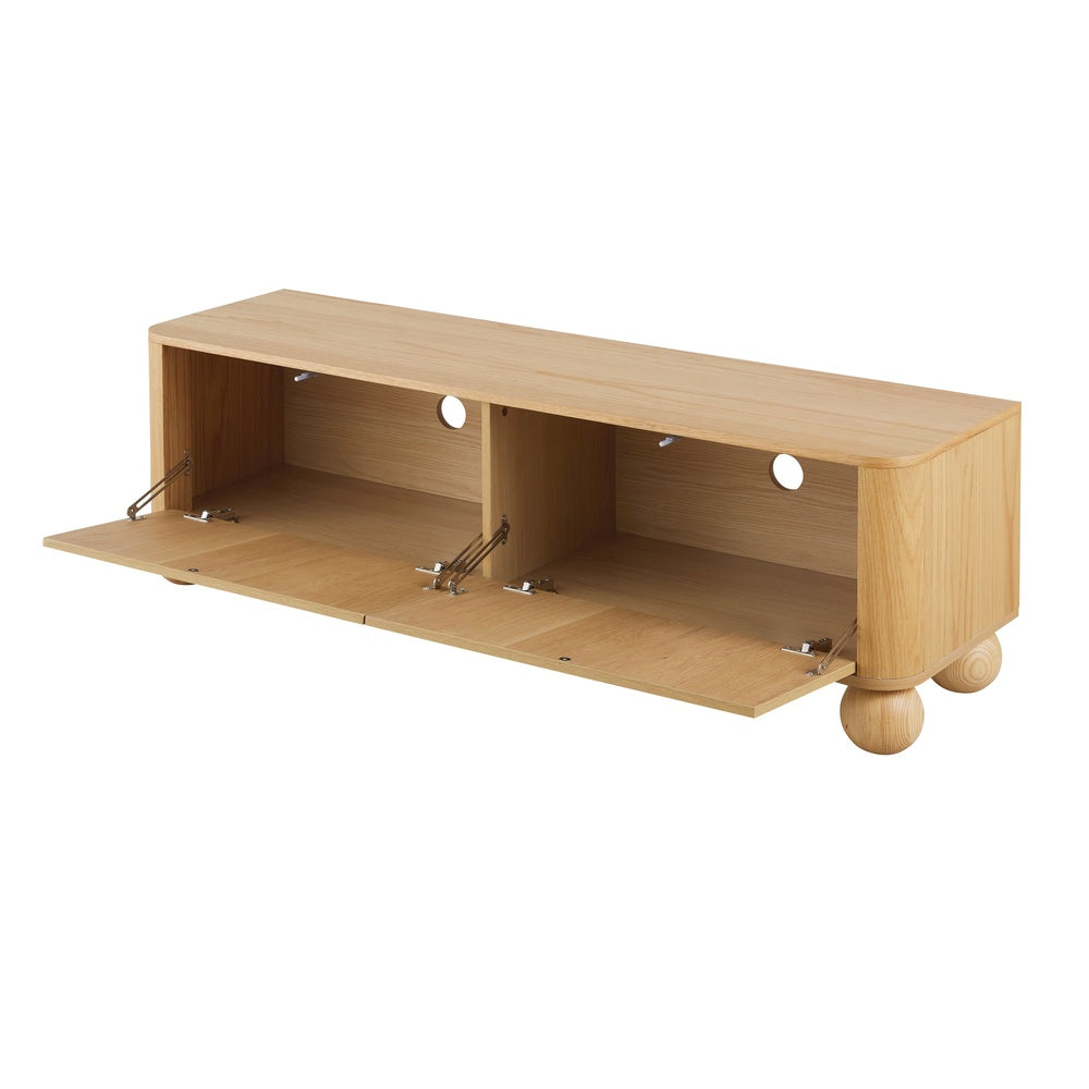 Meuble TV Japandi 2 portes lignes gravées – NUMBAT