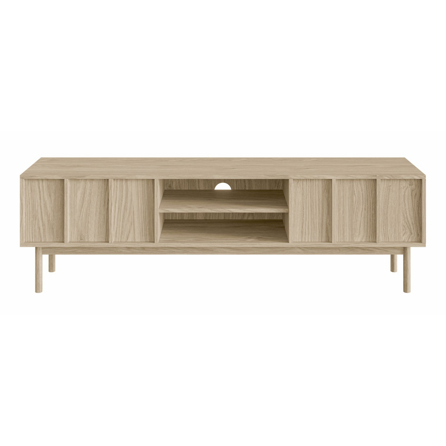 Meuble TV Japandi 2 tiroirs en aspect chêne 170 cm – Neksto