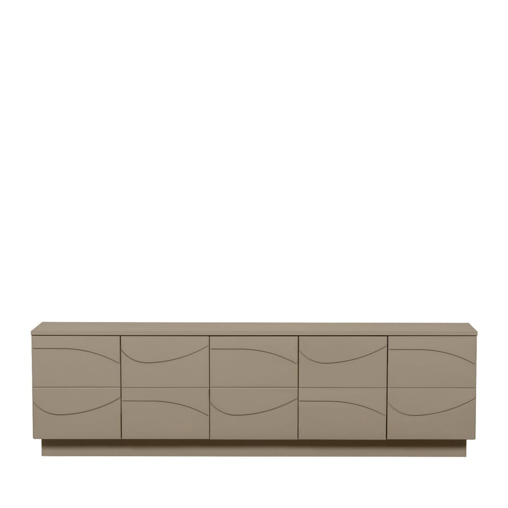 Meuble TV Japandi en bois 5 portes L180cm marron – Teo
