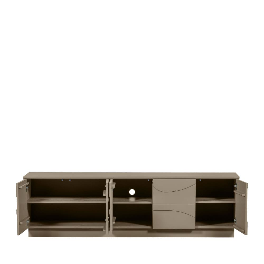 Meuble TV Japandi en bois 5 portes L180cm marron – Teo