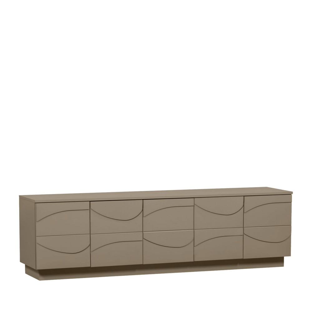 Meuble TV Japandi en bois 5 portes L180cm marron – Teo
