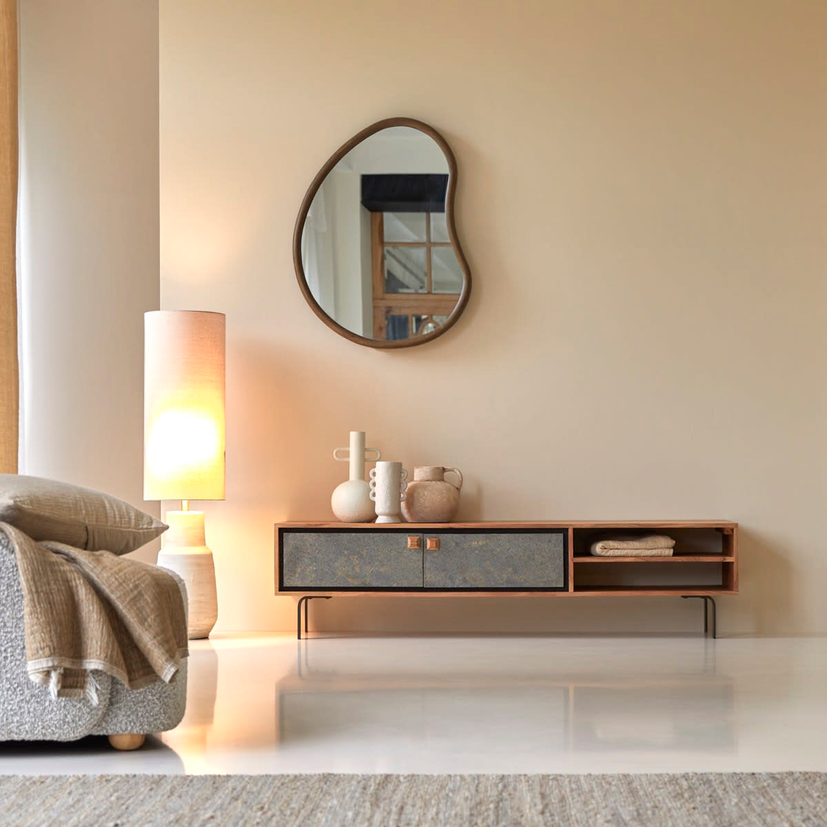 Meuble TV Japandi en acacia 160 cm – Temis