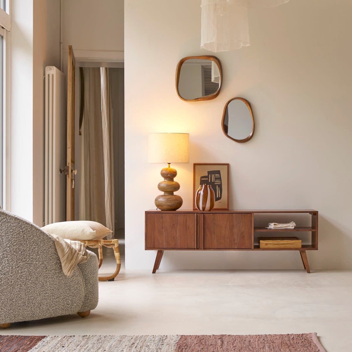 Meuble TV Japandi en acacia massif 150 cm – Niels