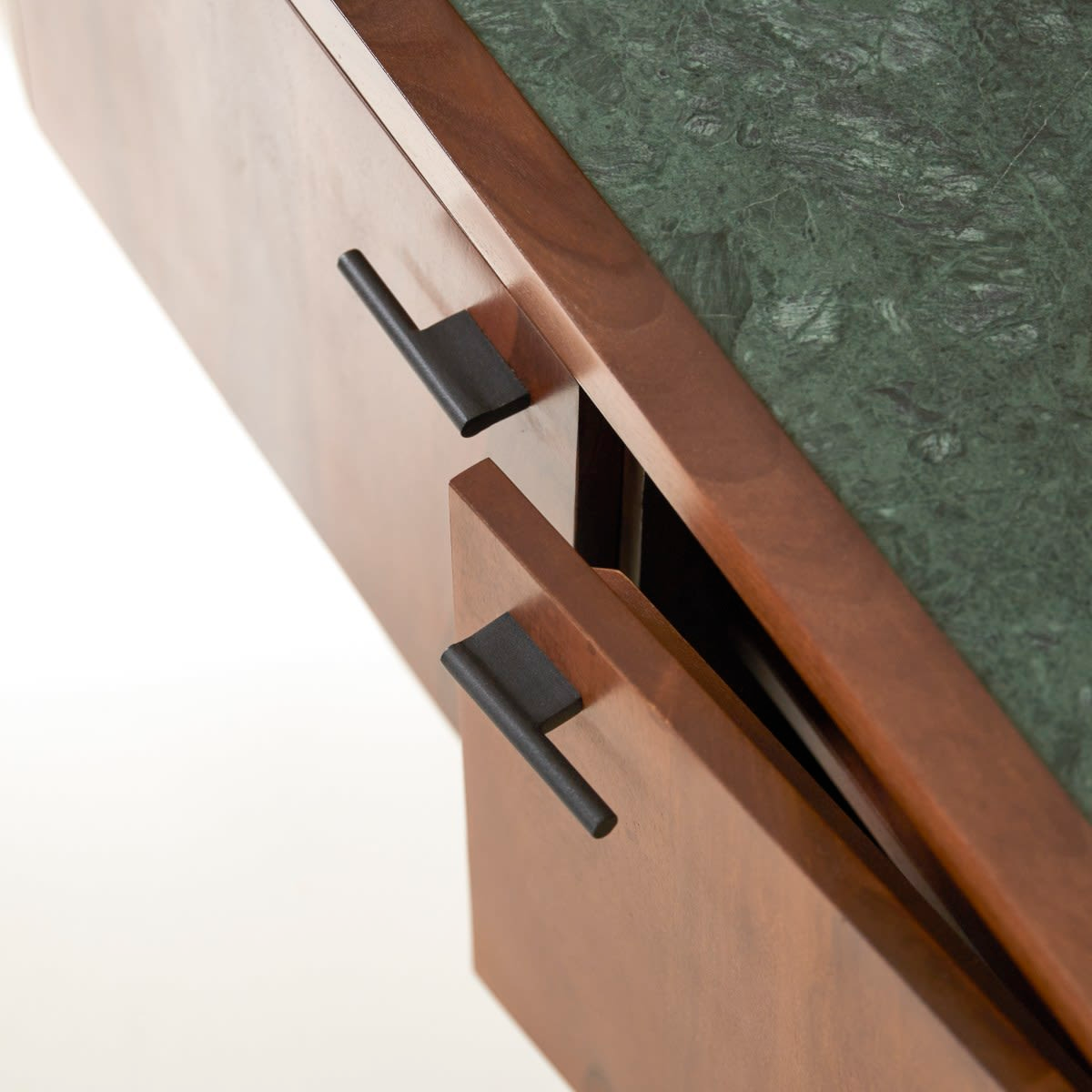 Meuble TV Japandi en palissandre massif et marbre 130 cm – Jade