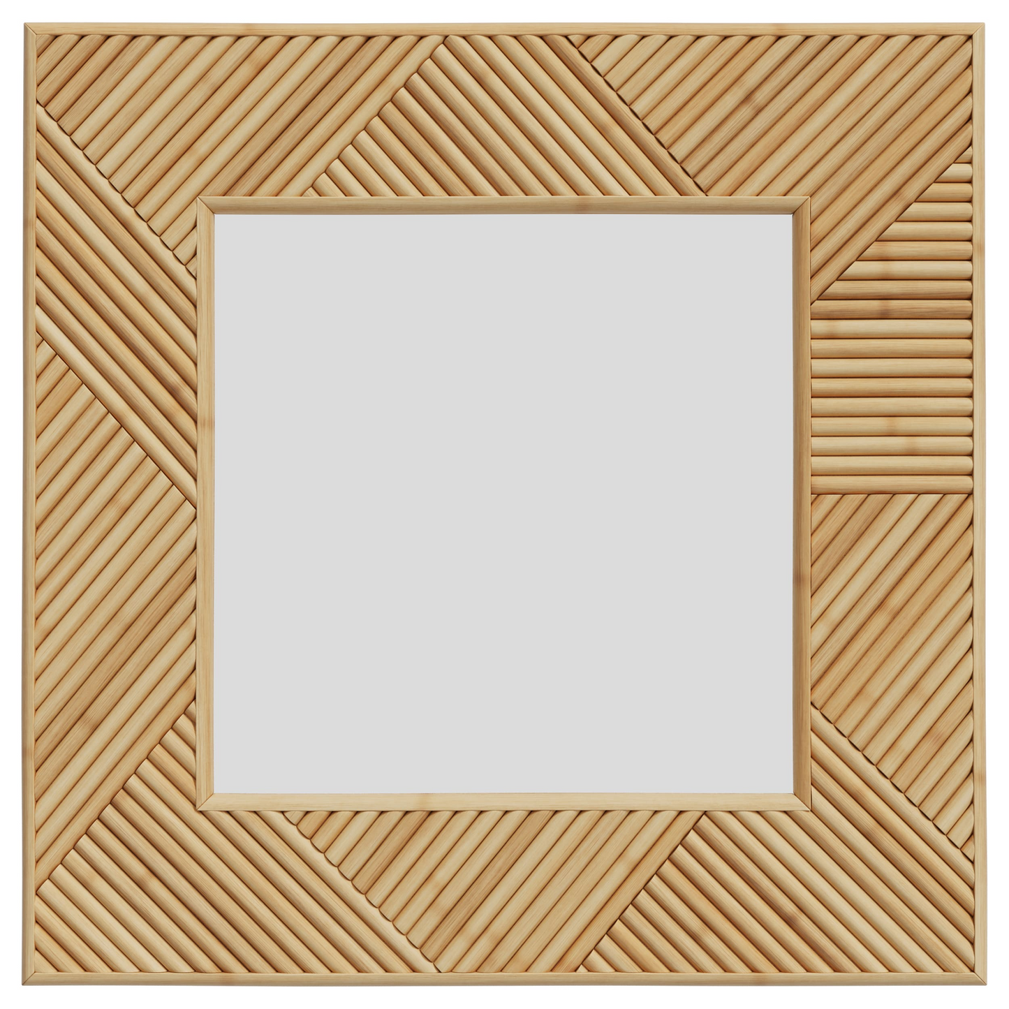 Miroir Carré Japandi en Rotin 40x40 cm – Lapta