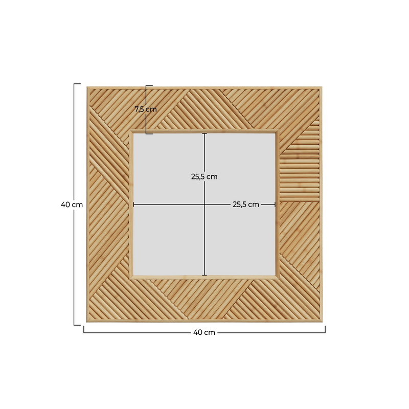 Miroir Carré Japandi en Rotin 40x40 cm – Lapta