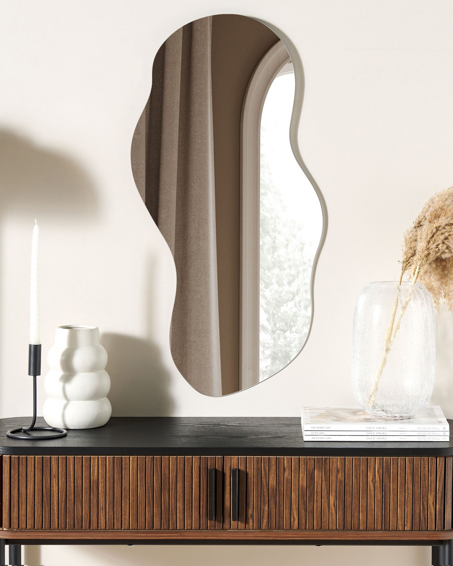 Miroir Japandi en verre argenté 80x33 – Auxerre