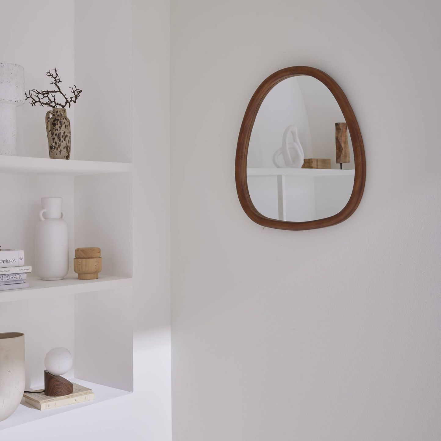 Miroir Organique Japandi en Sapin 55 cm - Charlie