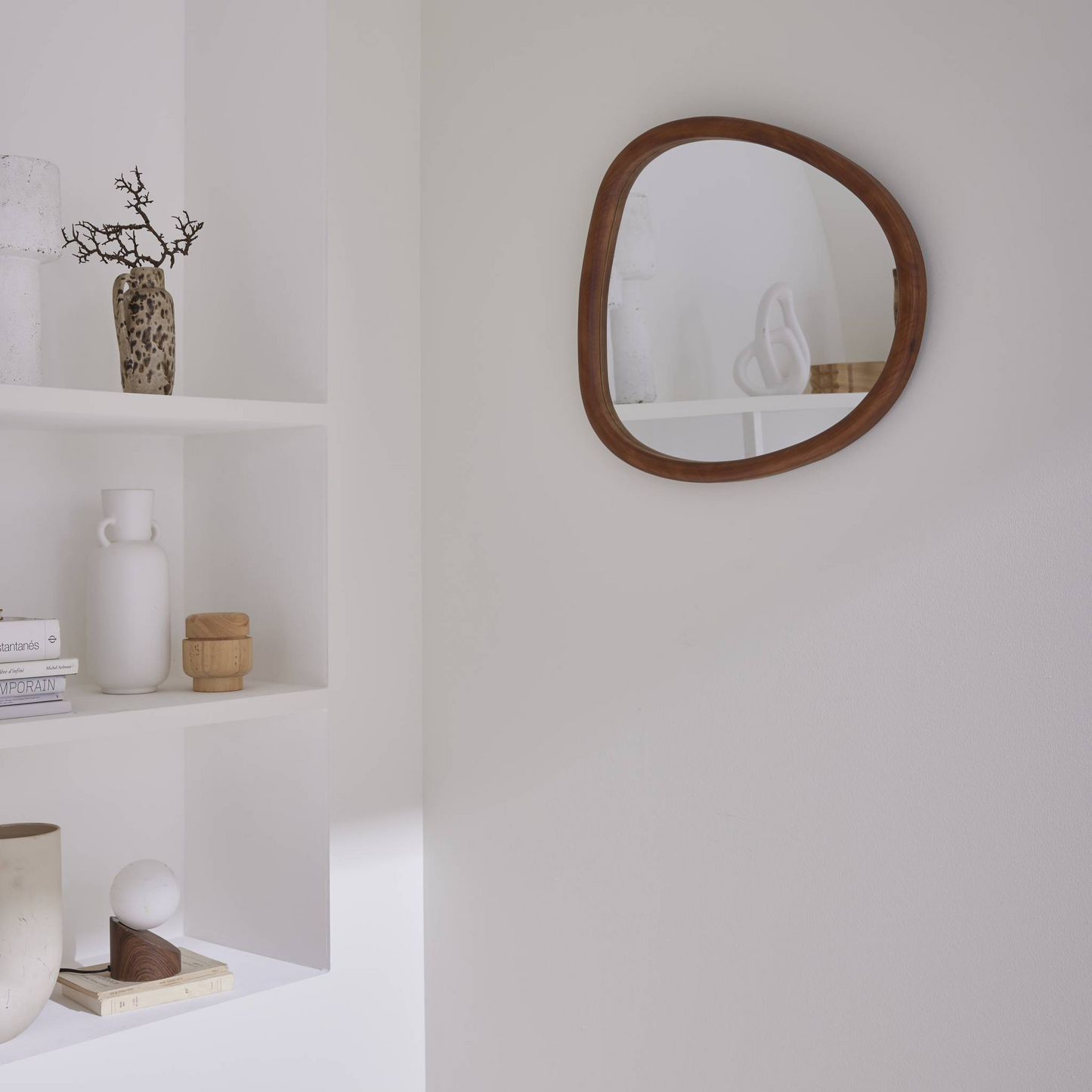 Miroir Organique Japandi en Sapin 55 cm - Charlie