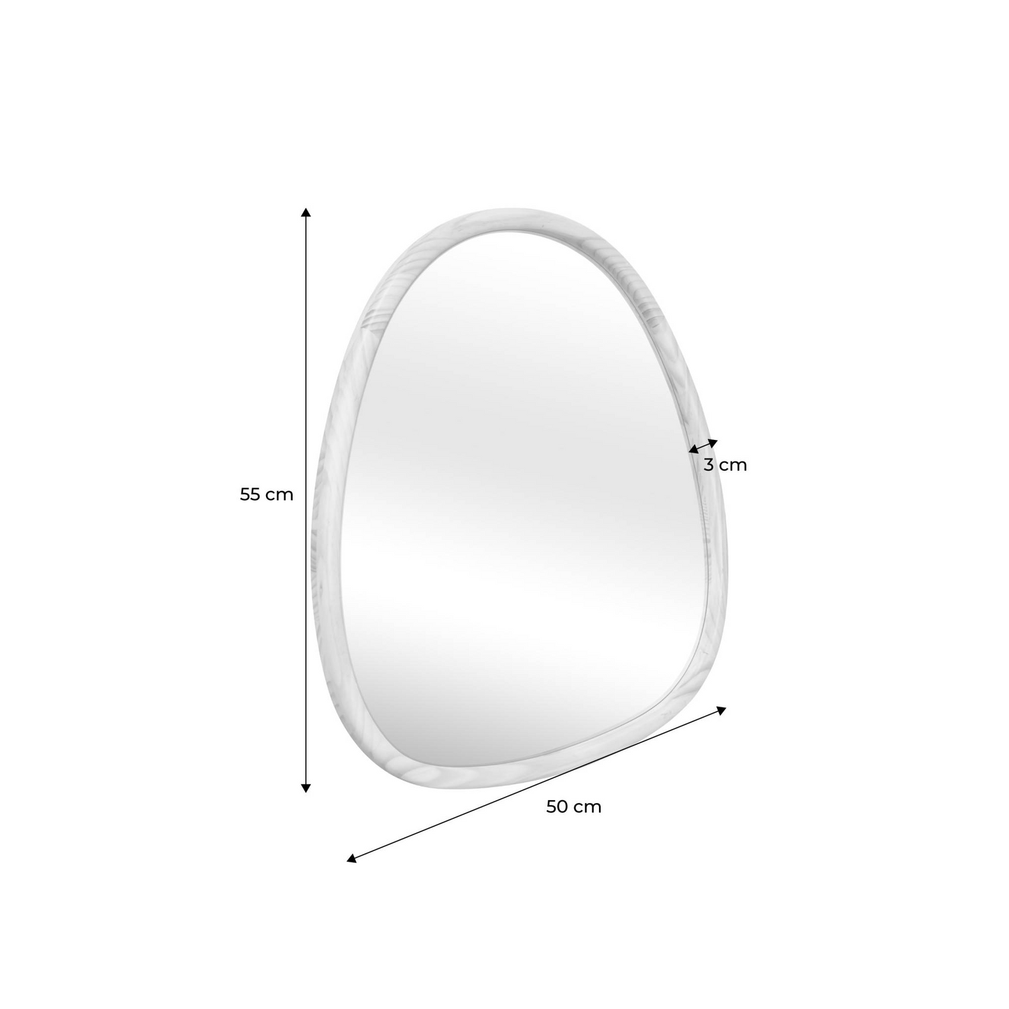 Miroir Organique Japandi en Sapin 55 cm - Charlie