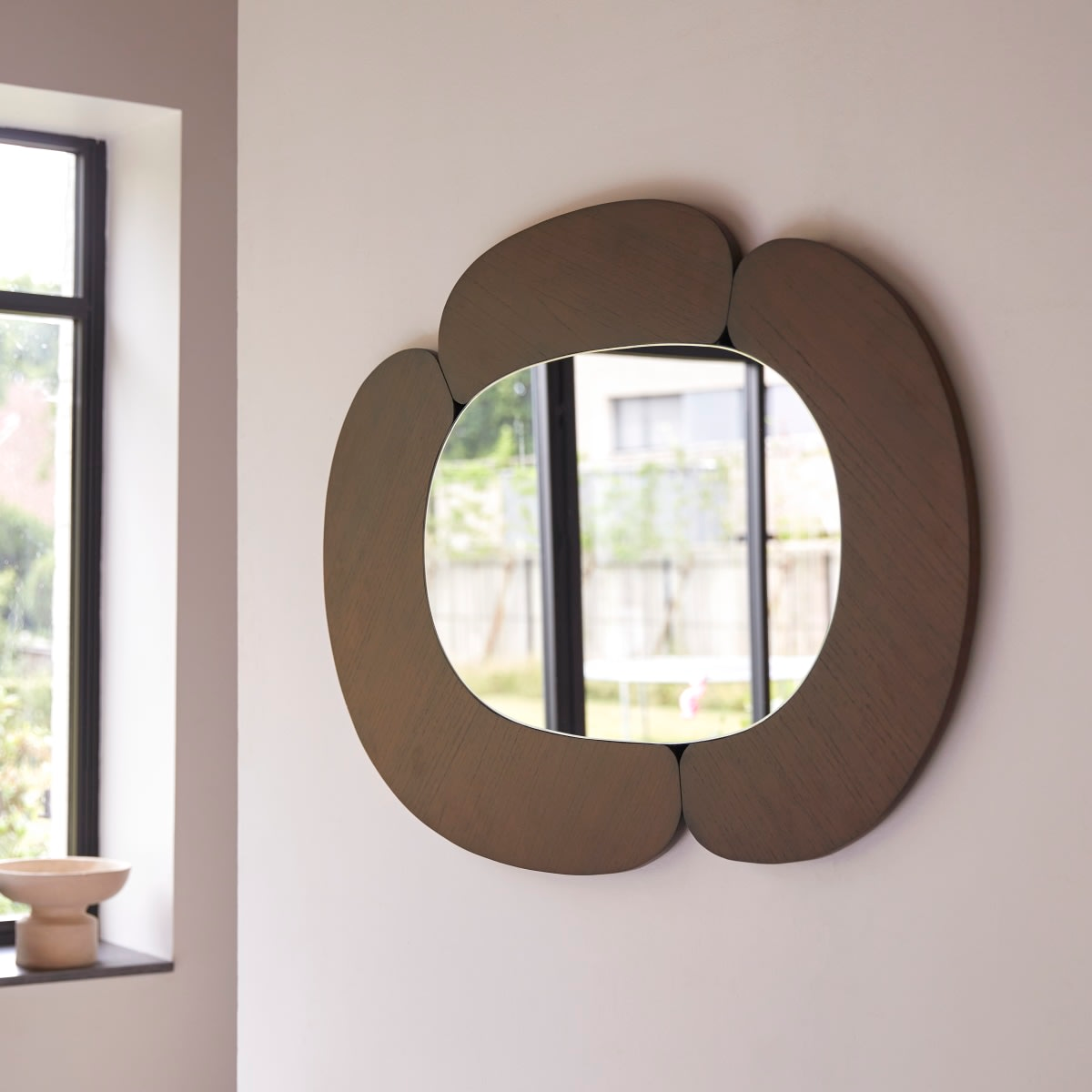 Miroir Ovale Japandi en Mindi Foncé 115x75 cm - Eda
