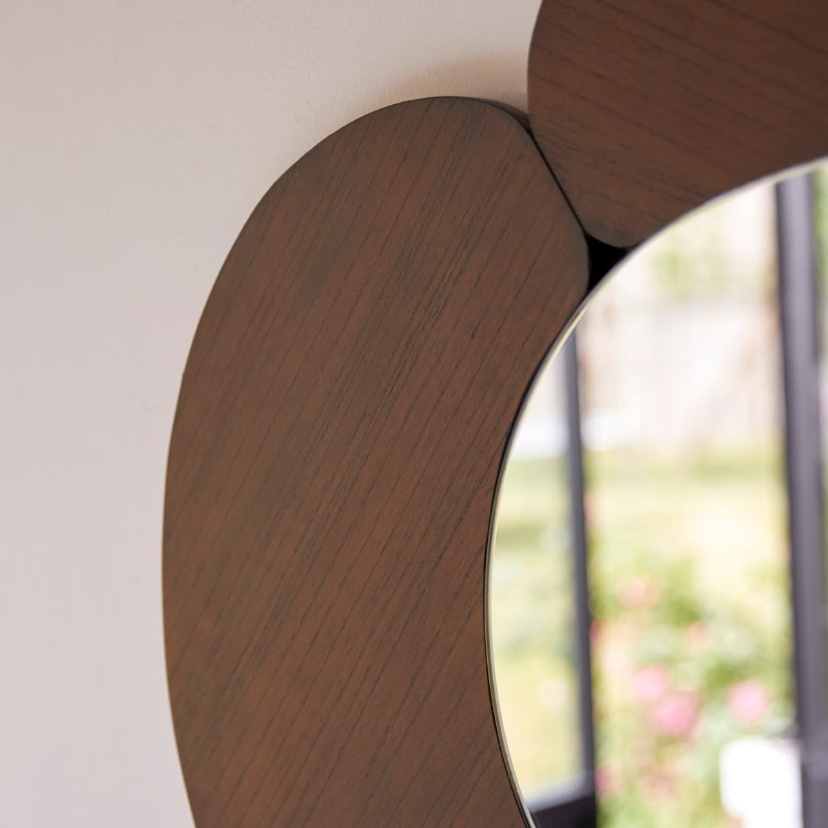 Miroir Ovale Japandi en Mindi Foncé 115x75 cm - Eda