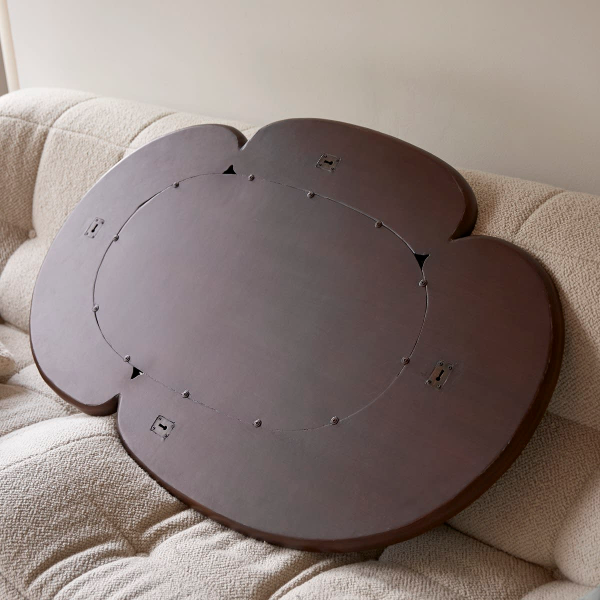 Miroir Ovale Japandi en Mindi Foncé 115x75 cm - Eda
