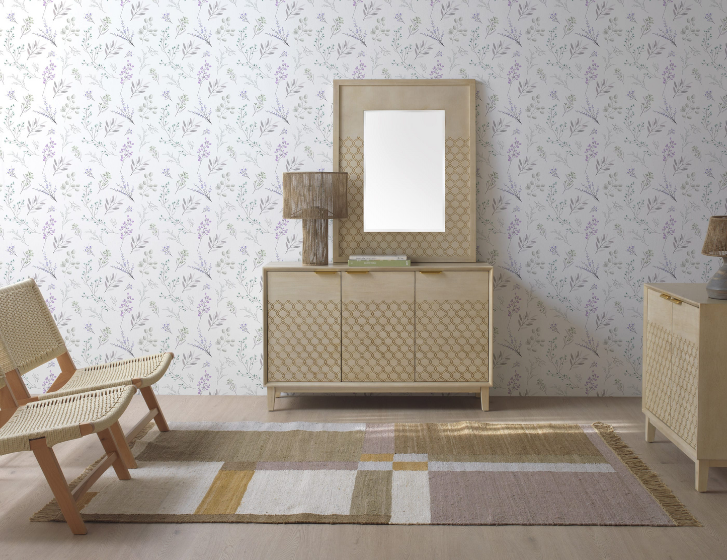 Miroir Japandi plaqué chêne beige – NomduProduit