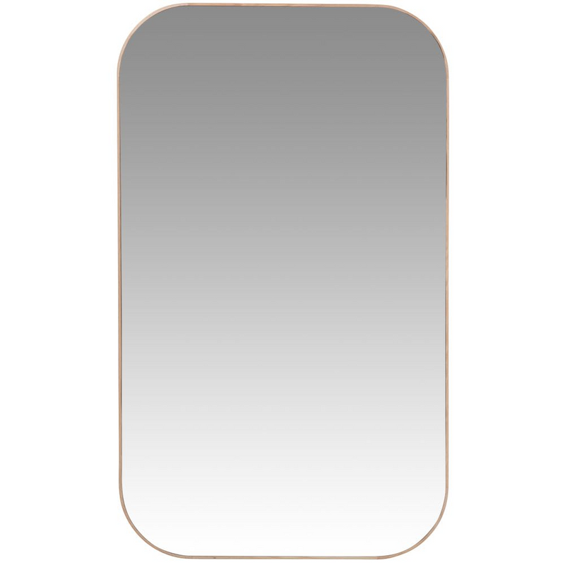 Miroir Rectangulaire Japandi arrondi bois de chêne beige 60x100 – ADANA