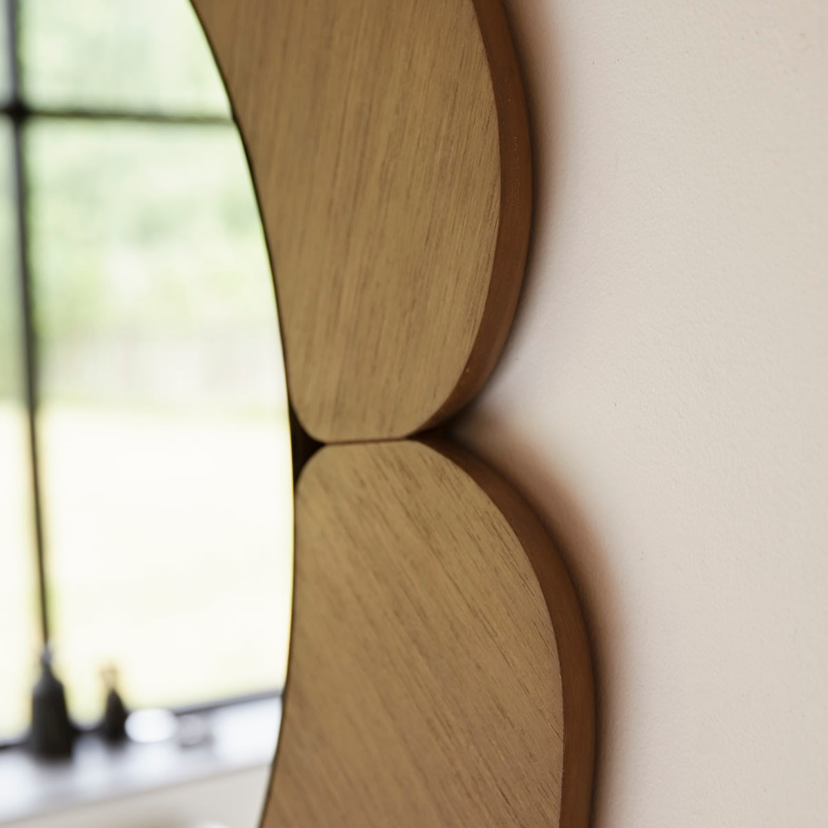 Miroir Rond Japandi en Mindi Clair 110x110 cm - Sara