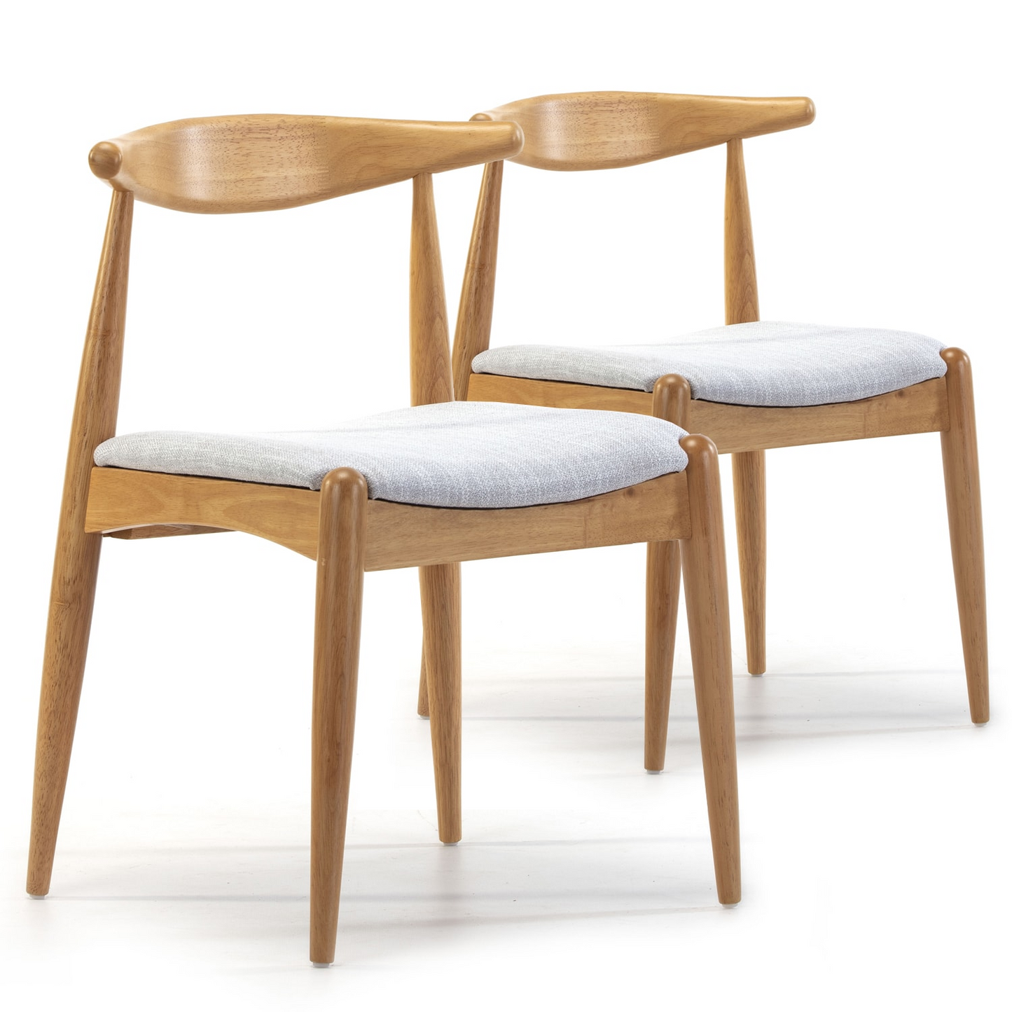 Chaises Japandi en bois massif couleur noyer x2 – CORZO