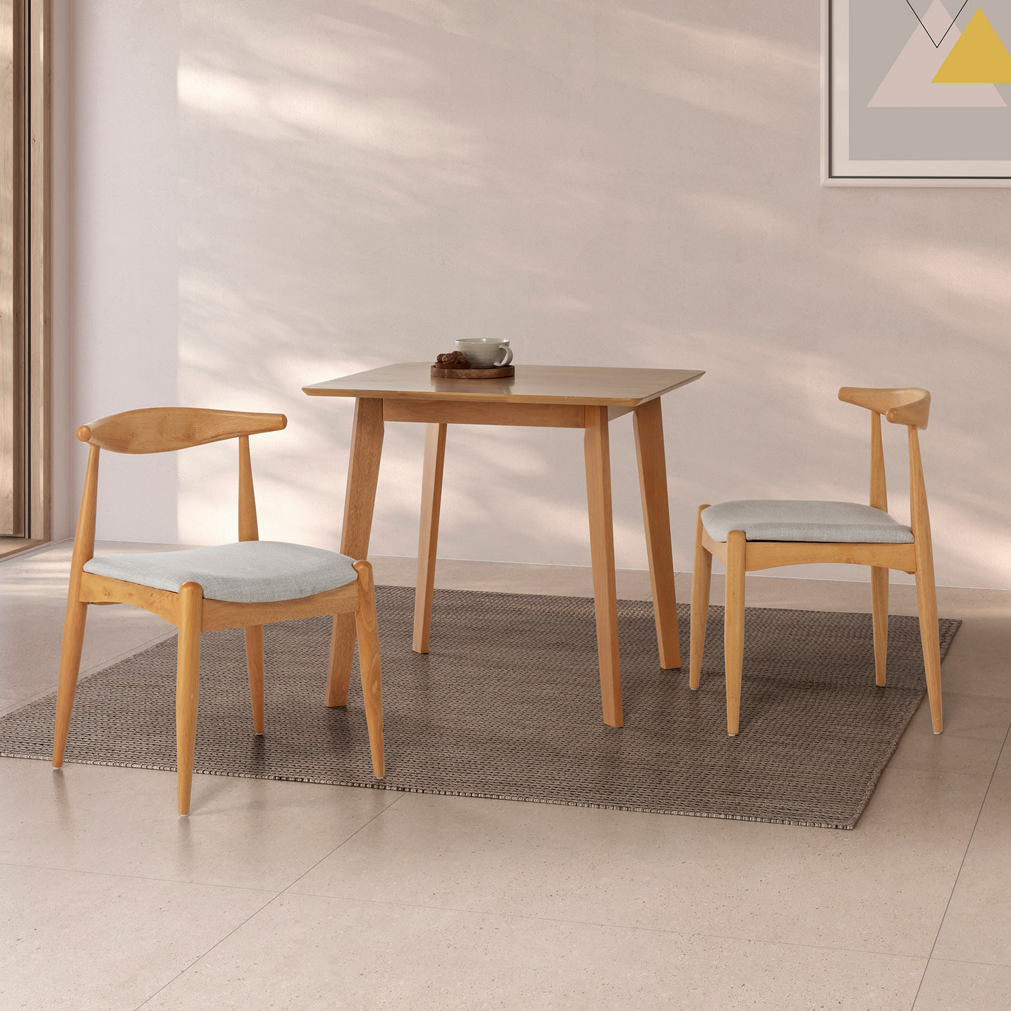 Chaises Japandi en bois massif couleur noyer x2 – CORZO