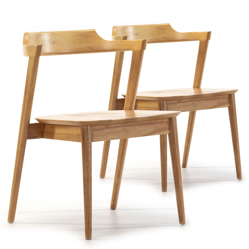 Pack 2 Chaises Japandi en bois massif couleur noyer – VENUS