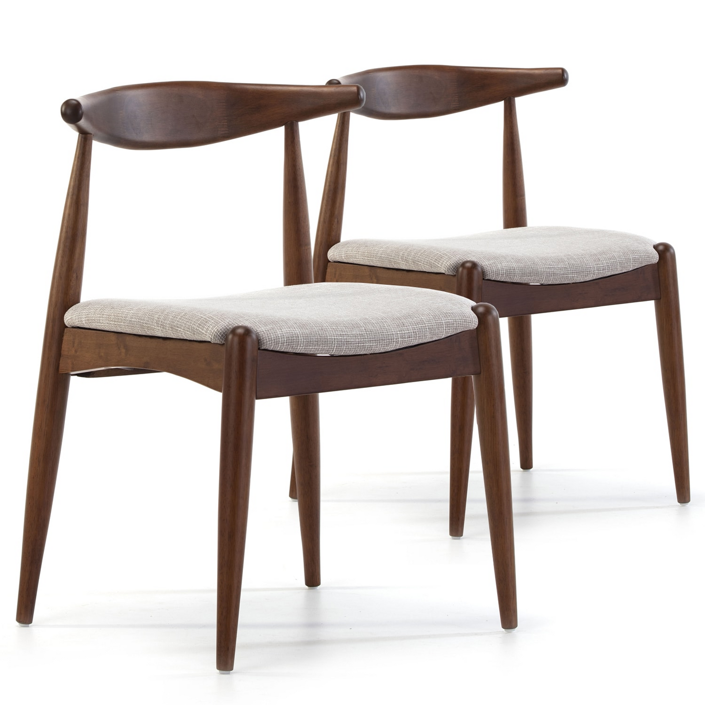 Chaises Japandi en bois massif couleur noyer x2 – CORZO