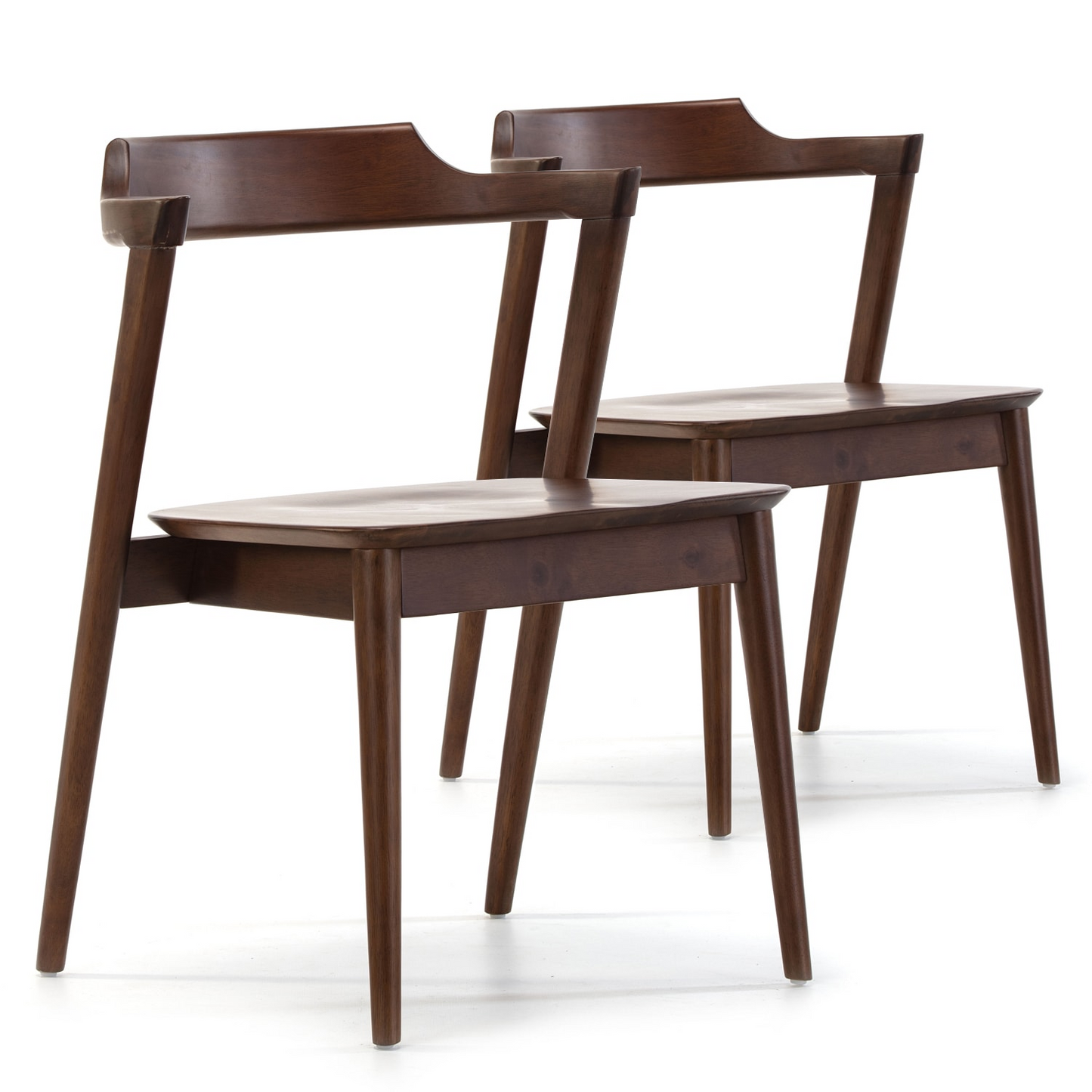 Pack 2 Chaises Japandi en bois massif couleur noyer – VENUS