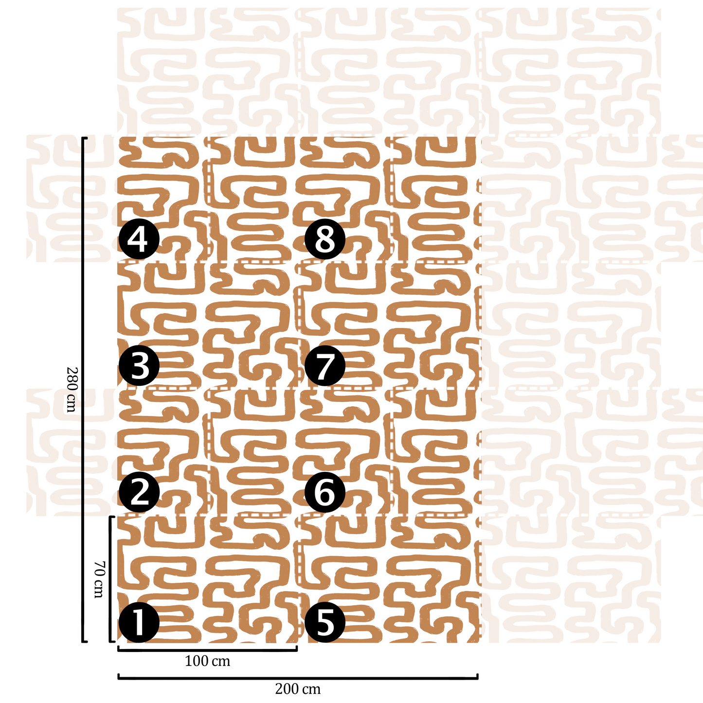Papier Peint Japandi abstrait blanc et noisette 250x200 cm – Moderne