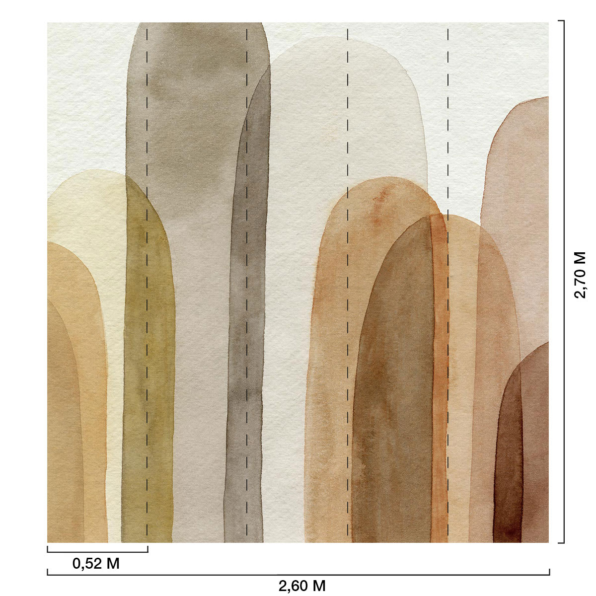 Papier Peint Japandi graphique arches terracotta 260x270 cm – Nom du Produit