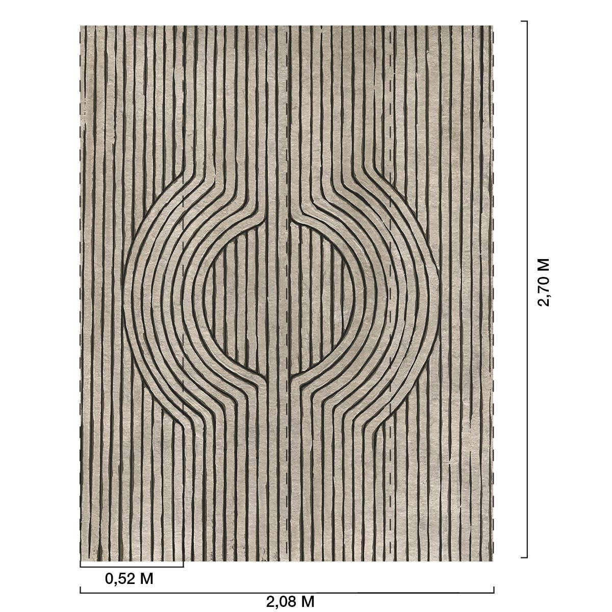 Papier Peint Japandi graphique bois de cèdre 208x270 cm – Nom du Produit
