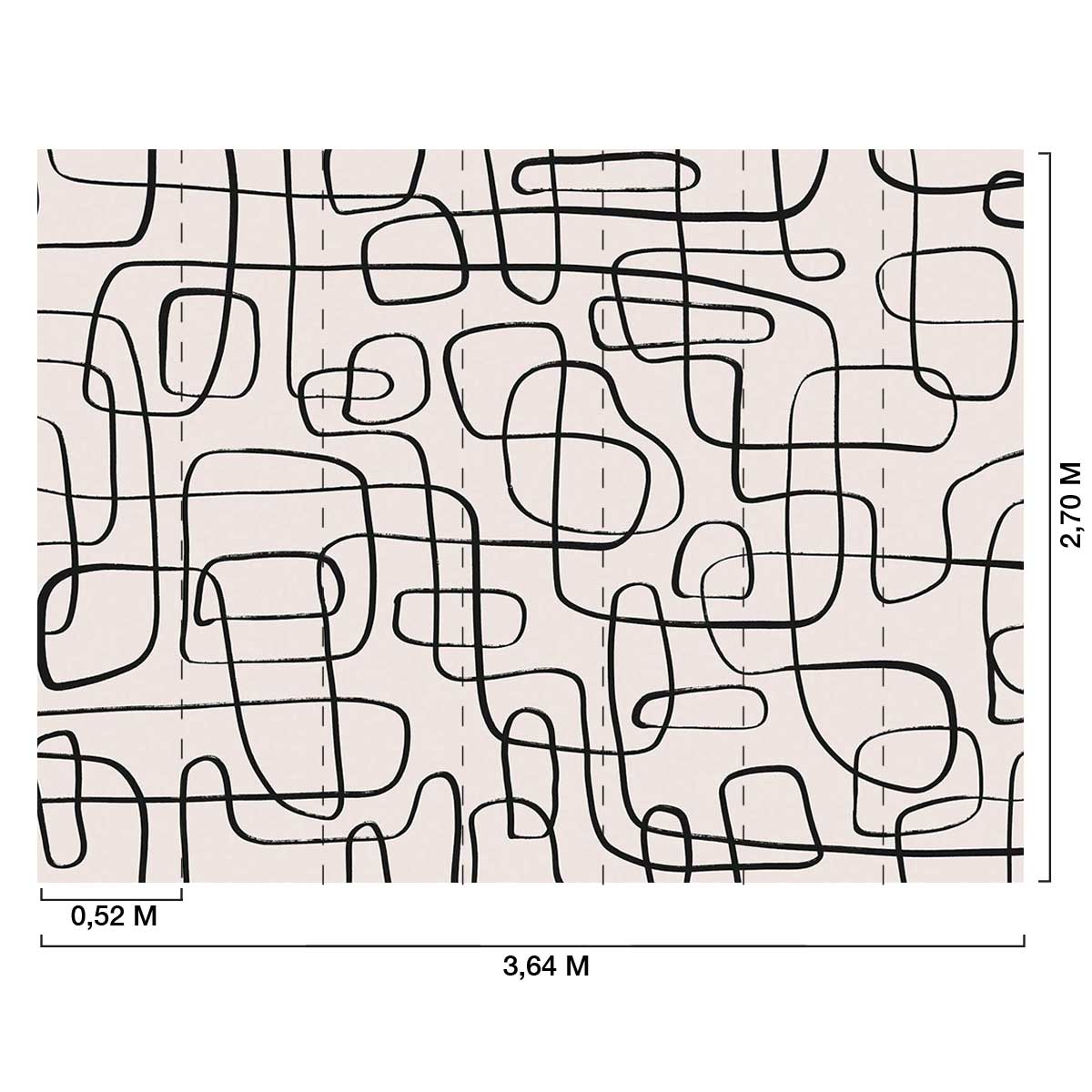 Papier Peint Japandi lignes fines 364x270 cm – Nom du Produit