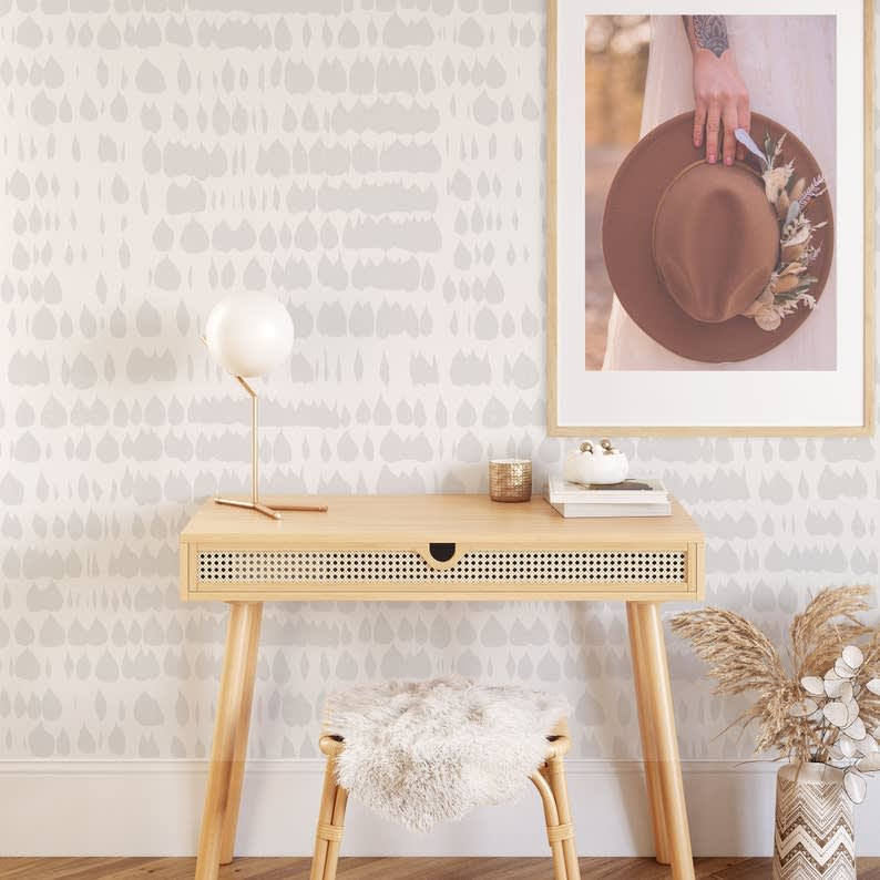 Papier Peint Blanc Gris Japandi Véritable 200x280cm – Moderne