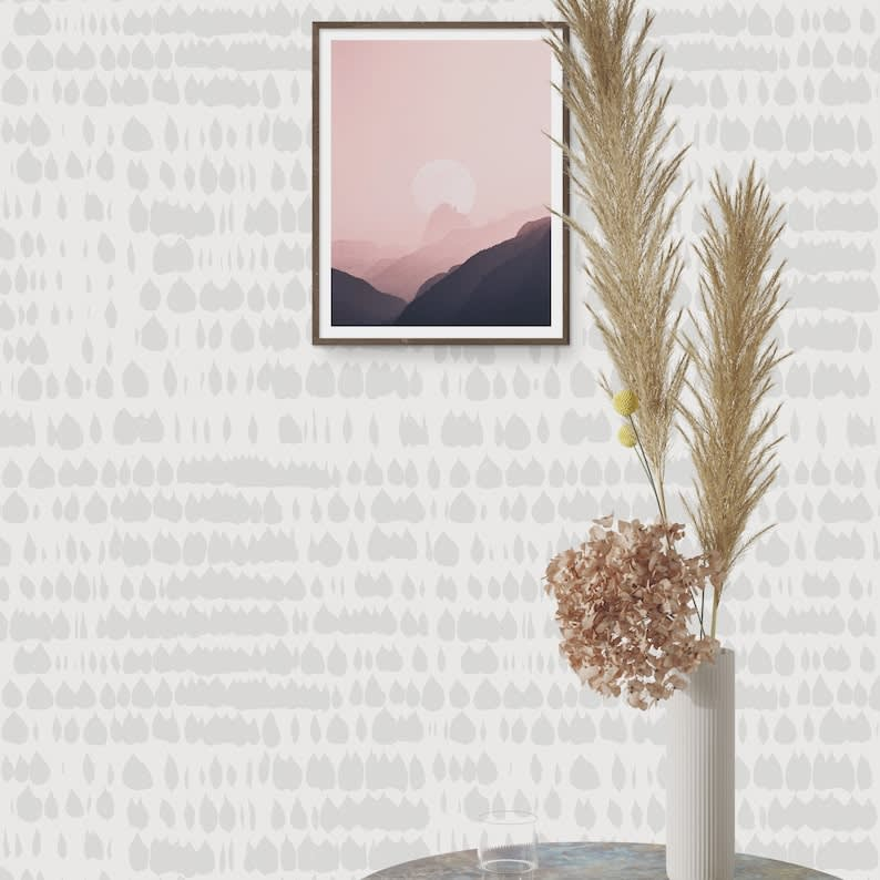 Papier Peint Blanc Gris Japandi Véritable 200x280cm – Moderne