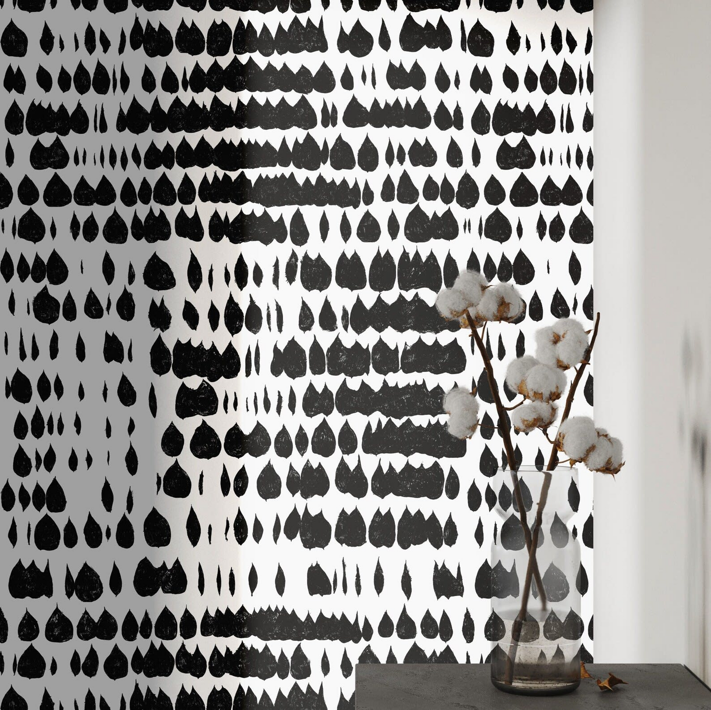 Papier Peint Blanc Gris Japandi Véritable 200x280cm – Moderne