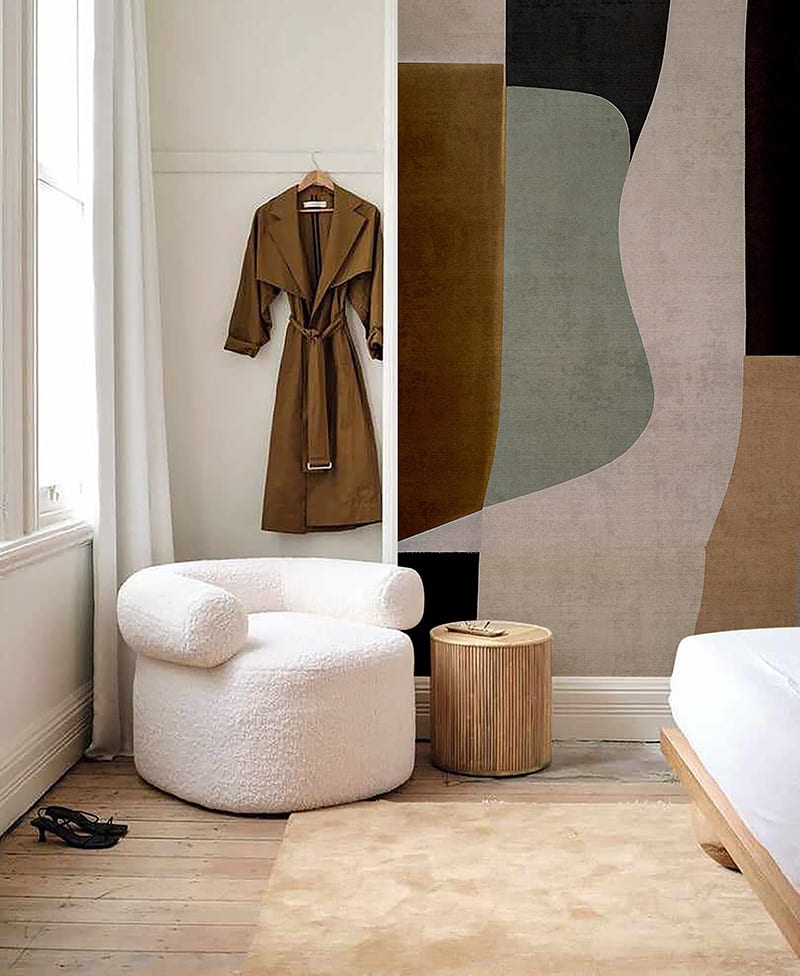 Papier Peint Japandi organique haut de gamme 250x400 cm 8 lés – Mani