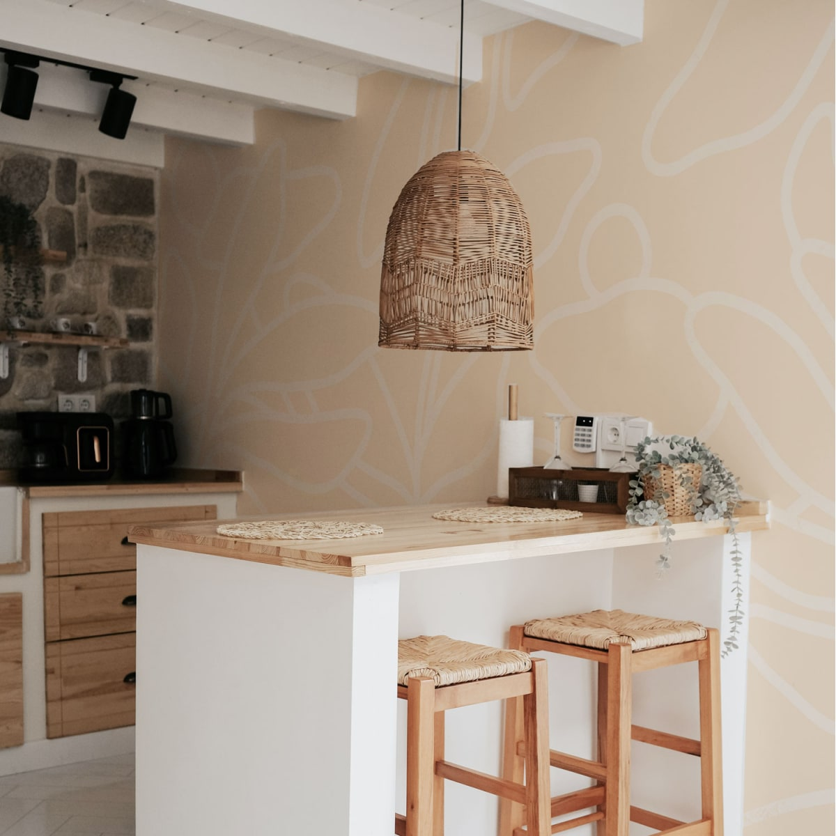 Papier Peint Panoramique Japandi beige 225x250cm – calme